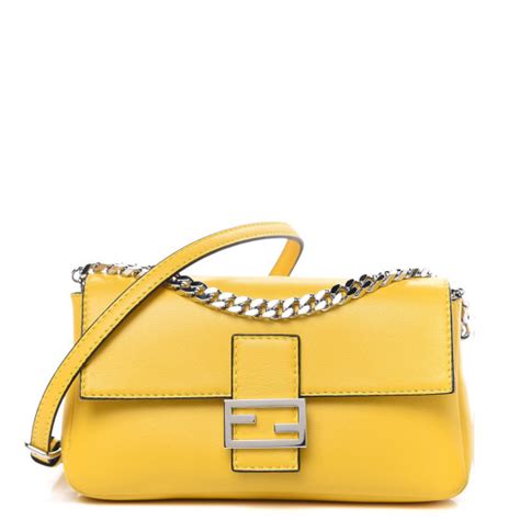 FENDI Nappa Micro Baguette Sunflower 